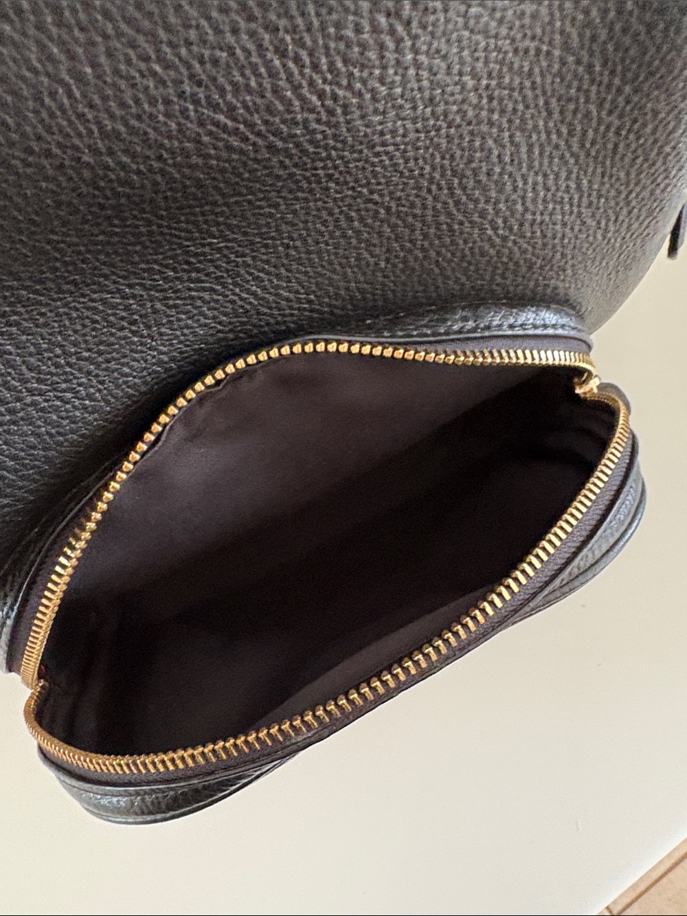 Coach Black Pebbled Leather Backpack with Gold Hardware - Picture 7 of 7